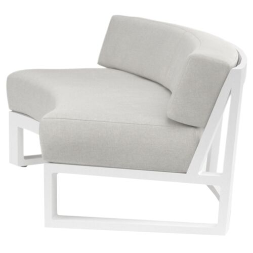 Harlyn Outdoor Aluminum Curved 2-Seat Sofa