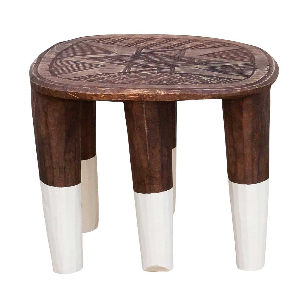 Black & White Carved Nupe Stool~P77708593