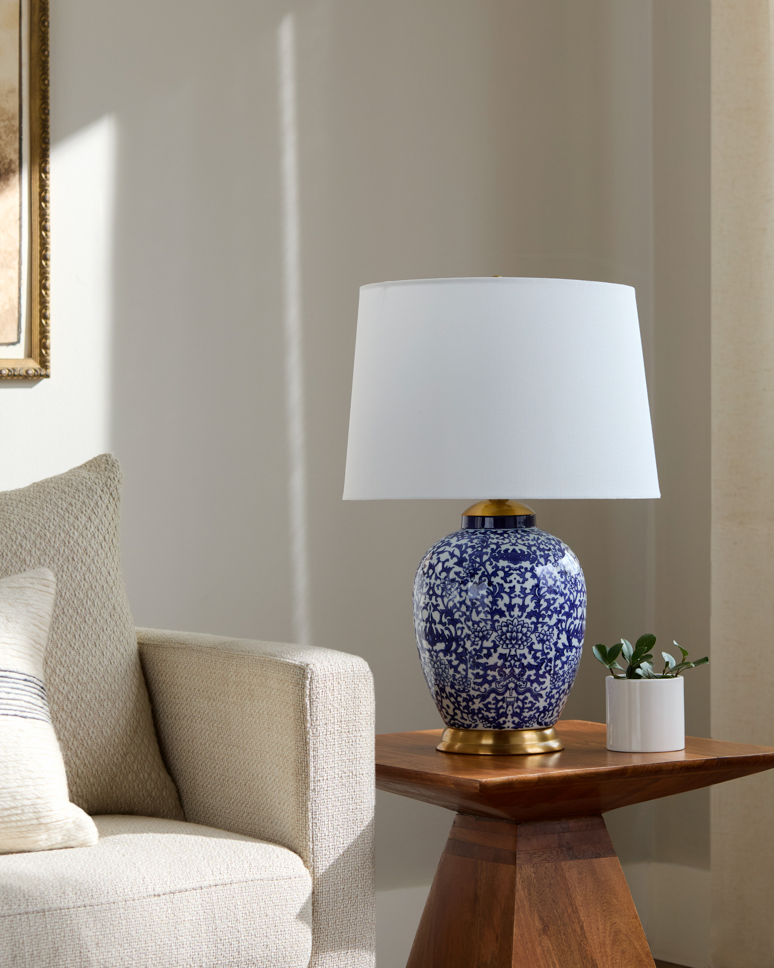 Synra Ceramic Table Lamp, Blue | One Kings Lane