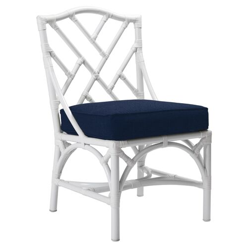 Chippendale Outdoor Side Chair, Navy Sunbrella~P77259385