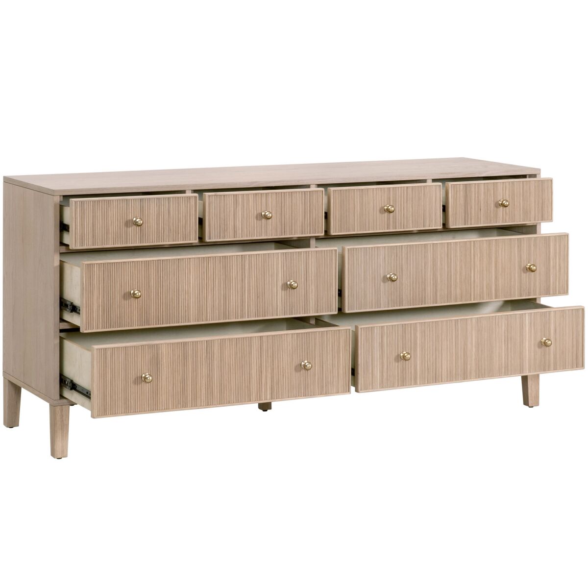 beige fluted dresser Beige 6 Drawer Dresser, Fluted Modern Wood Dresser  Olive & Sage Co