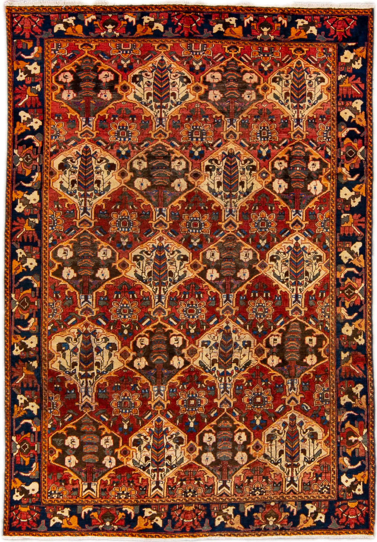 Vintage Shiraz Rust Persian Wool Rug~P77646826