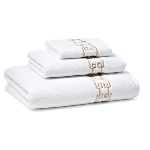 3-Pc Fretwork Towel Set, Seashell~P76068067