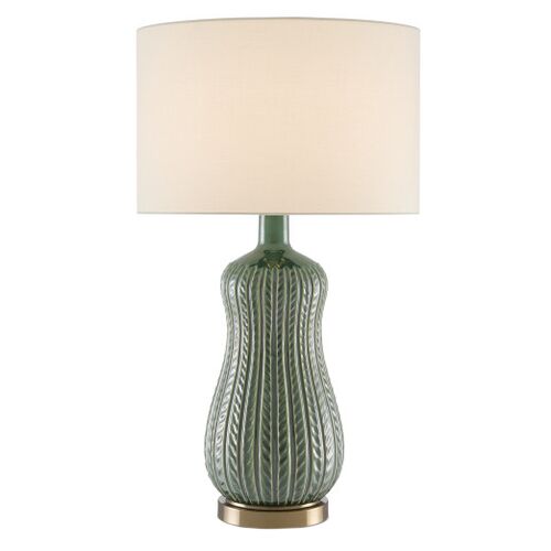 Mamora Table Lamp, Green/Antique Brass