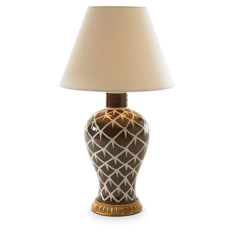 Chicken Feather Table Lamp, Brown