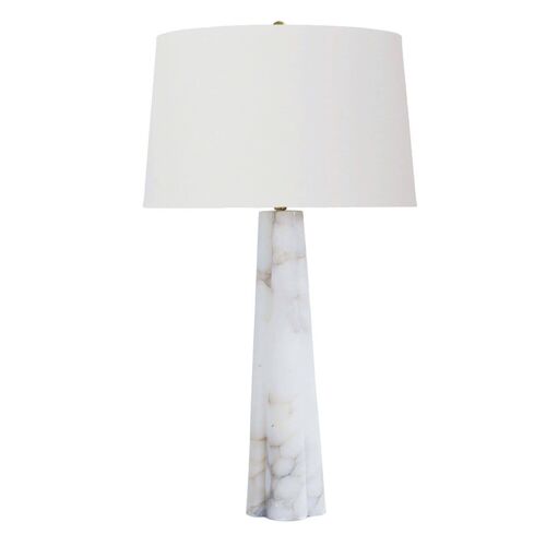 Quatrefoil Alabaster Large Table Lamp, Neutral
