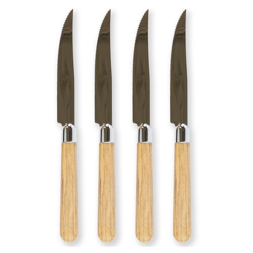 S/4 Albero Steak Knives, Oak~P77532661