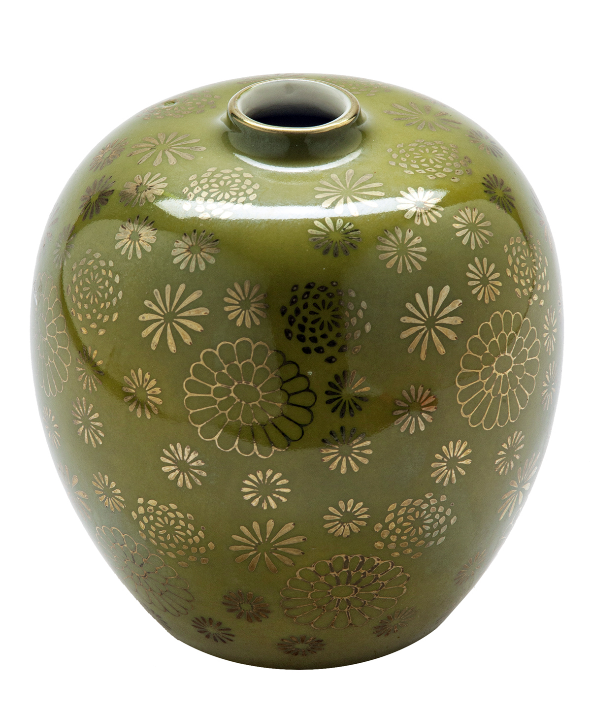 Green & Gold Japanese Bud Vase~P77660657