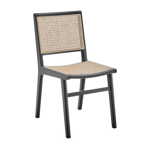 Harlow Cane Side Chair, Black