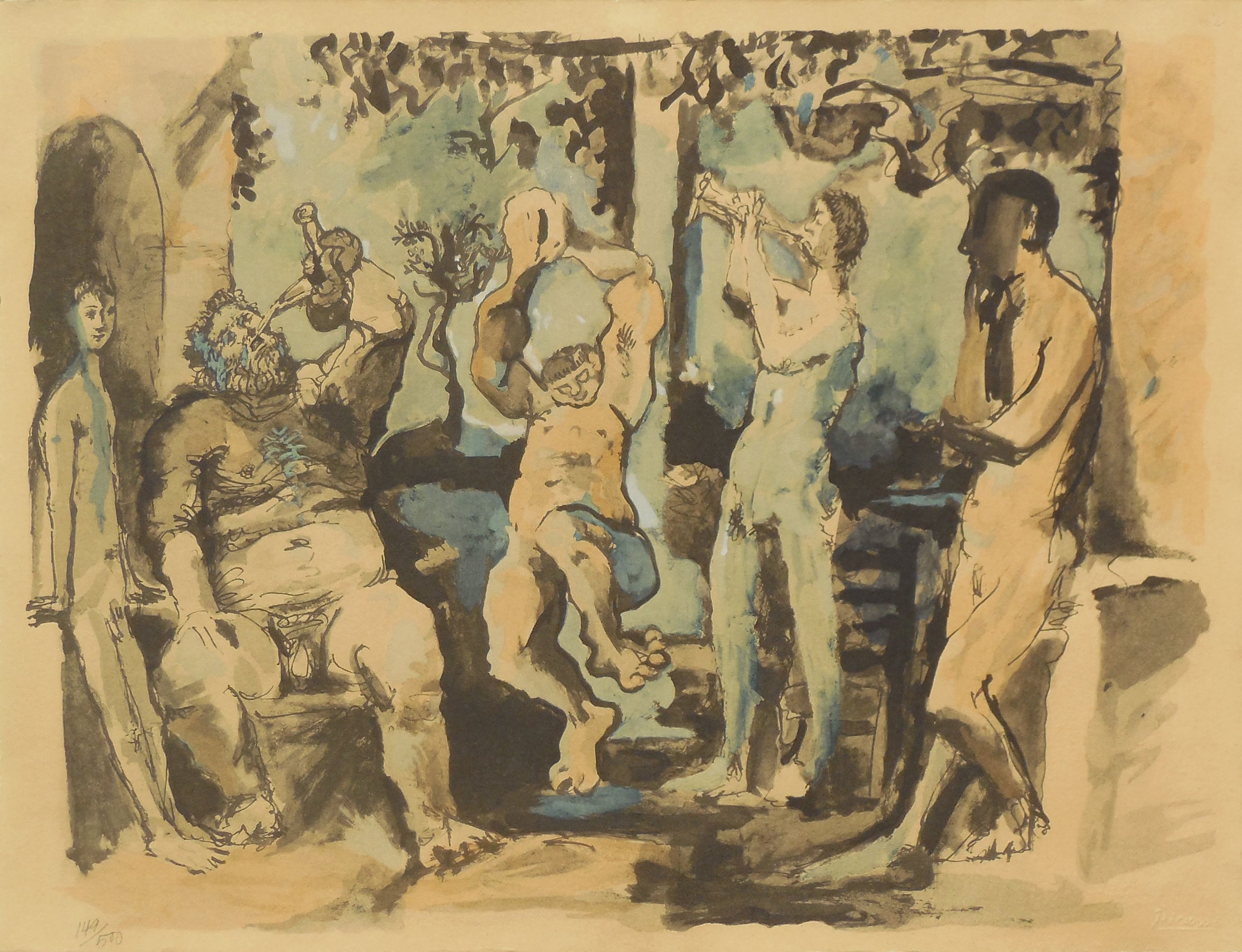 Bacchanal, 1950's Picasso Lithograph~P76100469