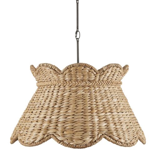 Annabelle Scallop Pendant, Natural/Molé Black