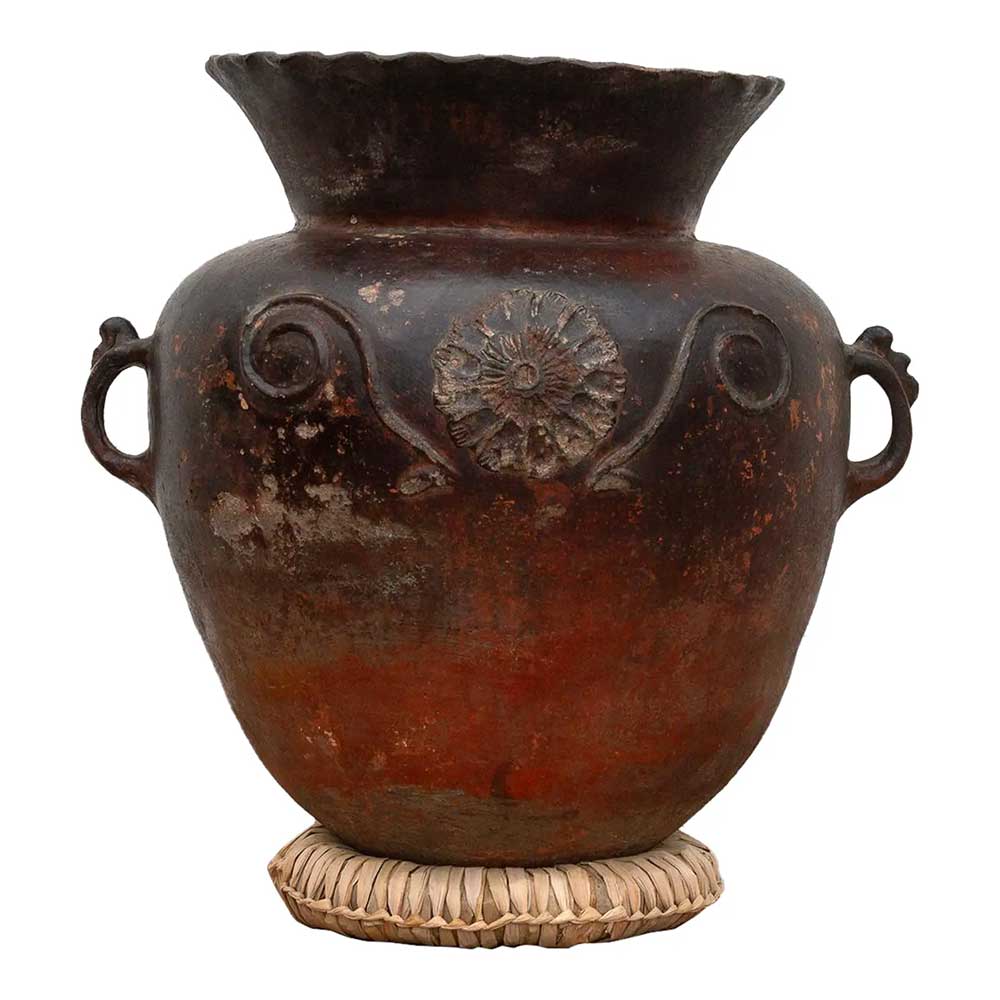 Antique Guatemalan Large Floral Olla~P77717291