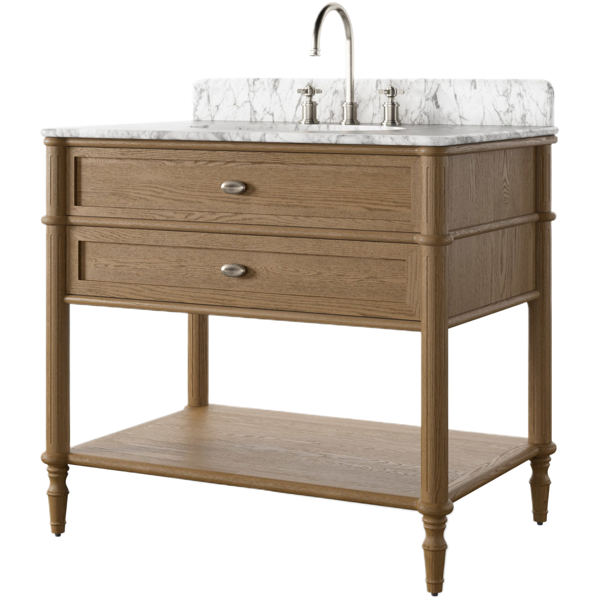 Tonia 36" Marble Top Single Sink Bathroom Vanity Set