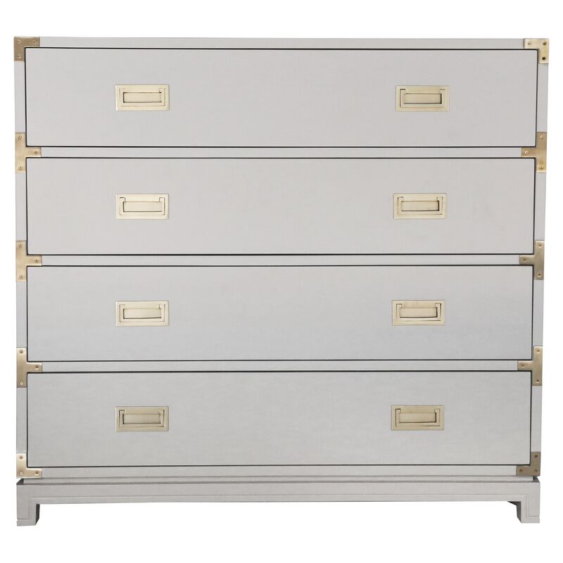 Carlyle 4-Drawer Campaign Dresser, Gray
