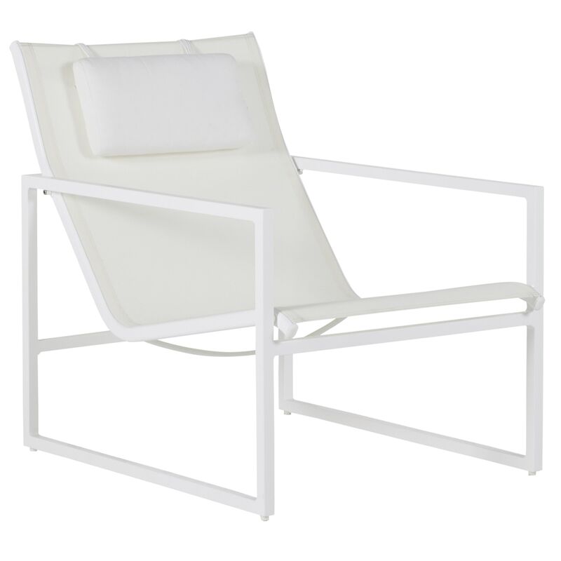 Serenata Outdoor Sling Lounge Chair, Chalk White
