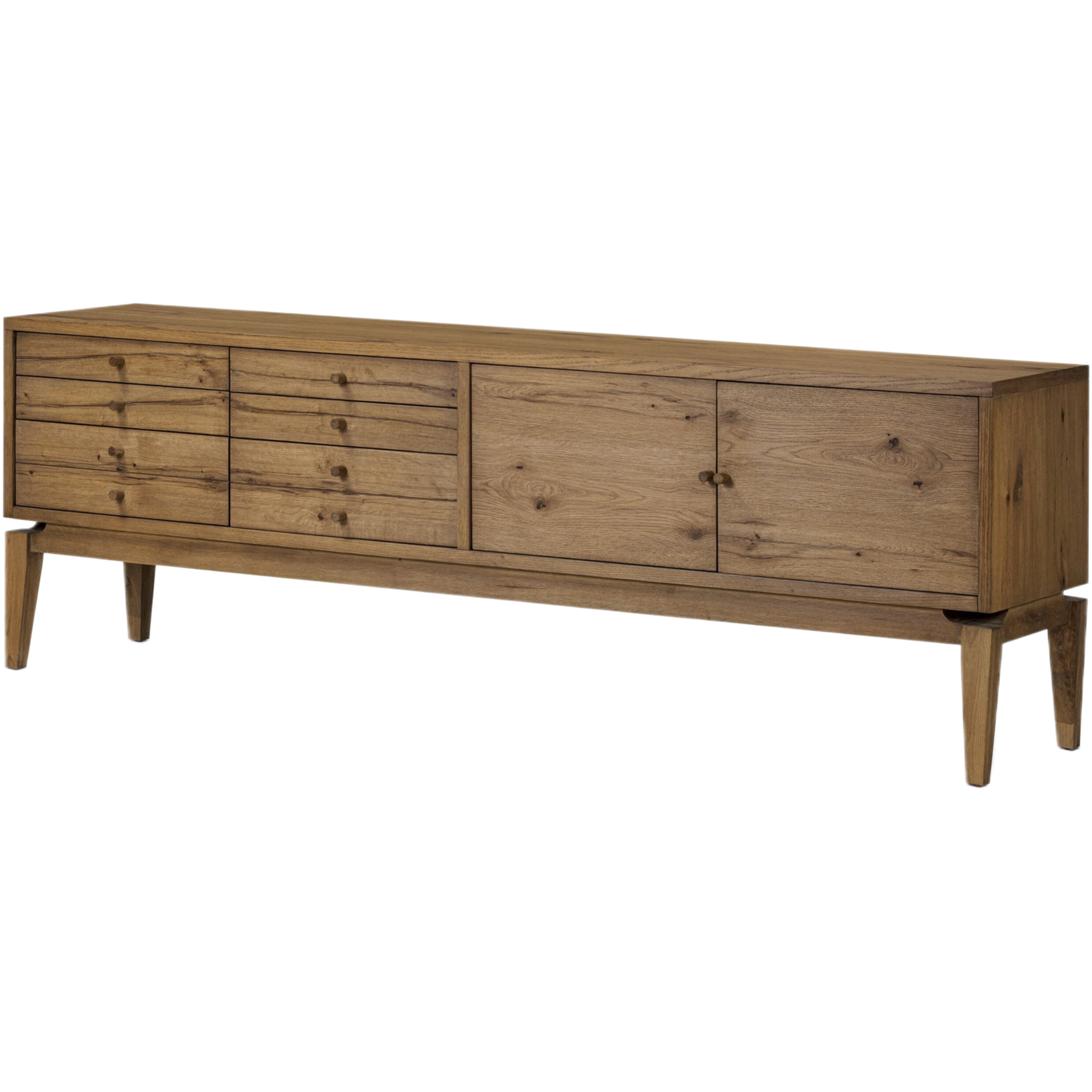 Norewyn Media Console, Warm Natural Oak