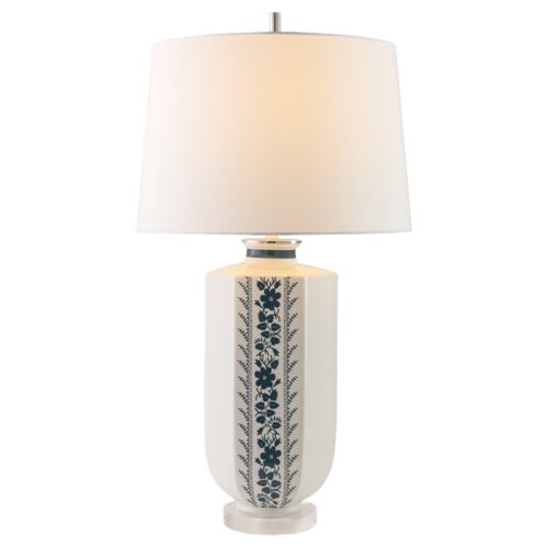 Breckenridge 31" Table Lamp, Cream/Navy