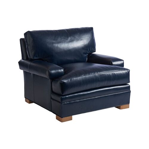 Maxwell Club Chair, Blue Leather~P77472144