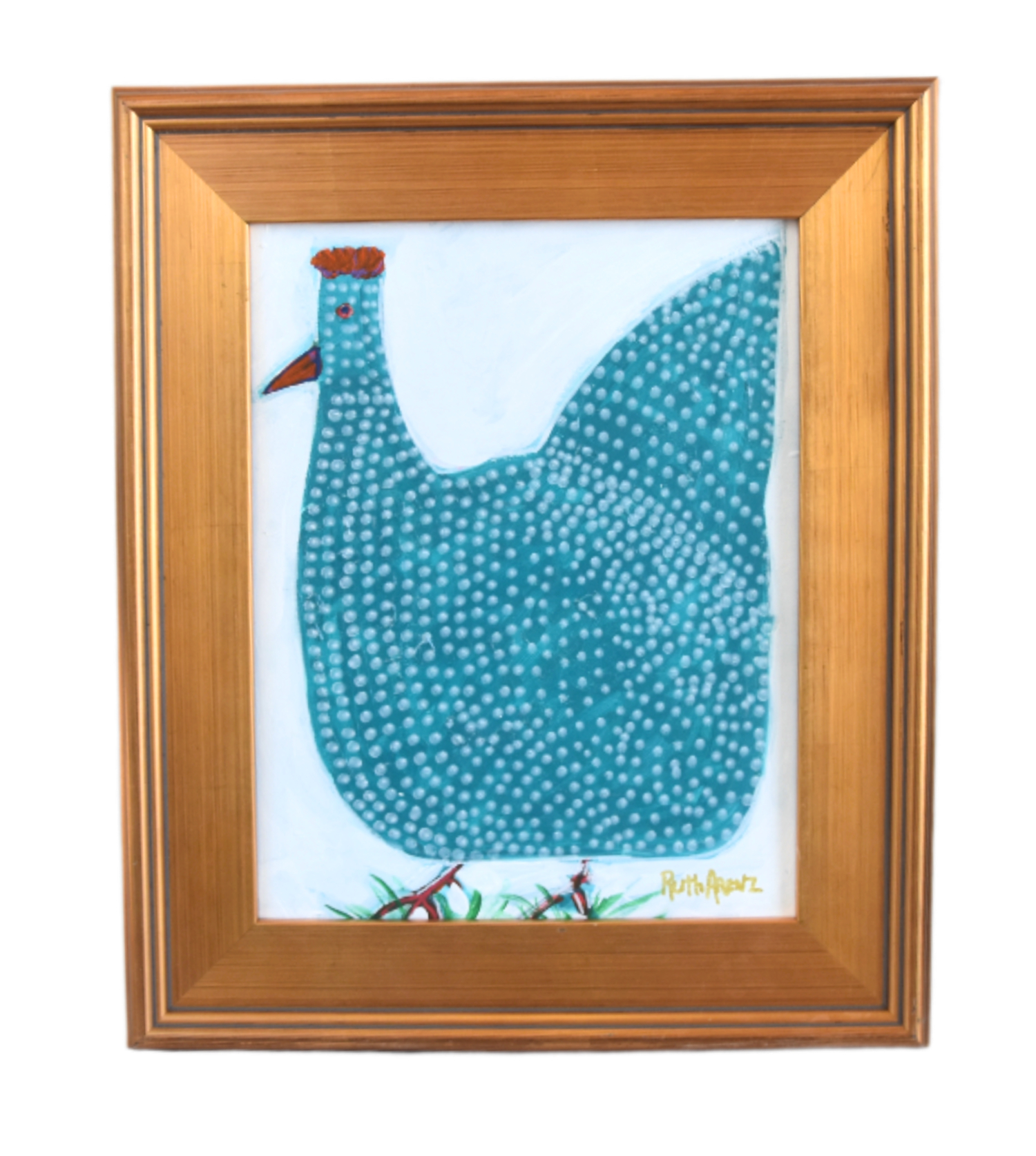 Folk Art Chicken Hen Painting Ruth Arenz~P77737979