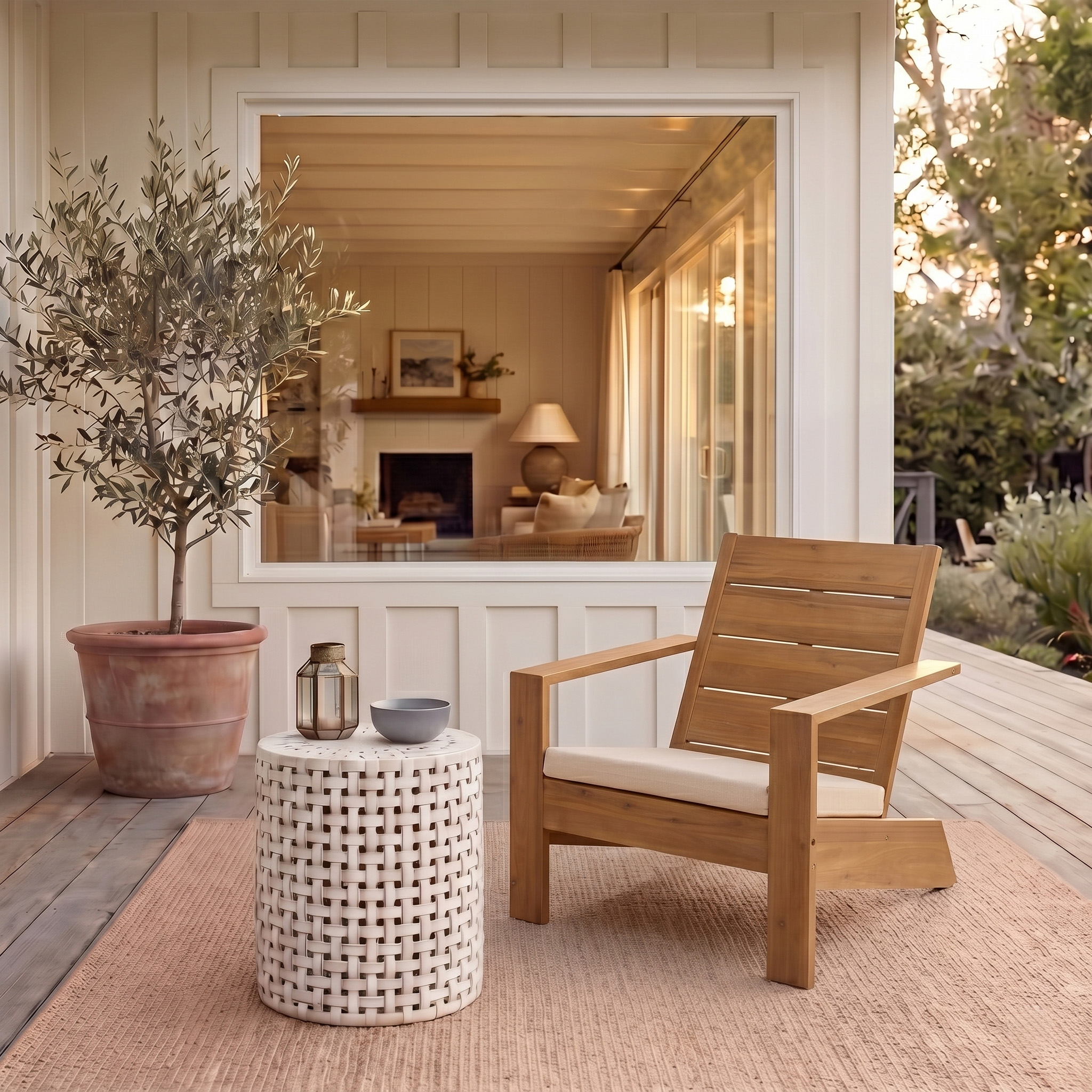Phaedra Outdoor Teak Adirondack Chair, Natural | One Kings Lane
