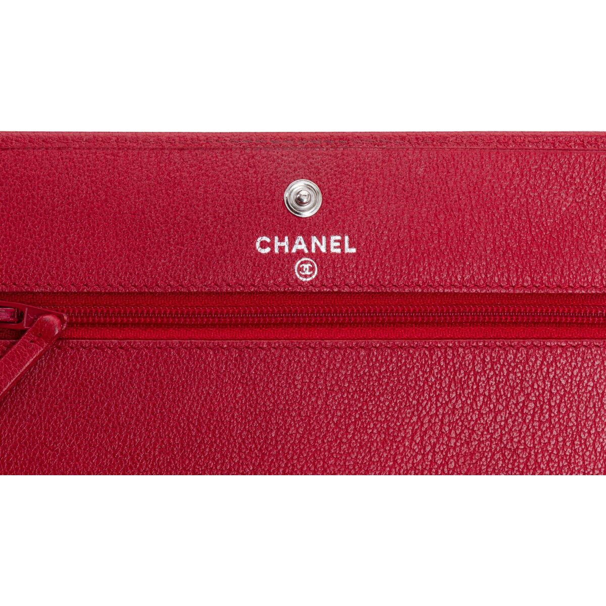 Chanel Chanel Red Caviar Leather Long Wallet