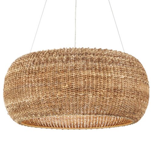 Boucle Rattan Chandelier, Natural/Beige