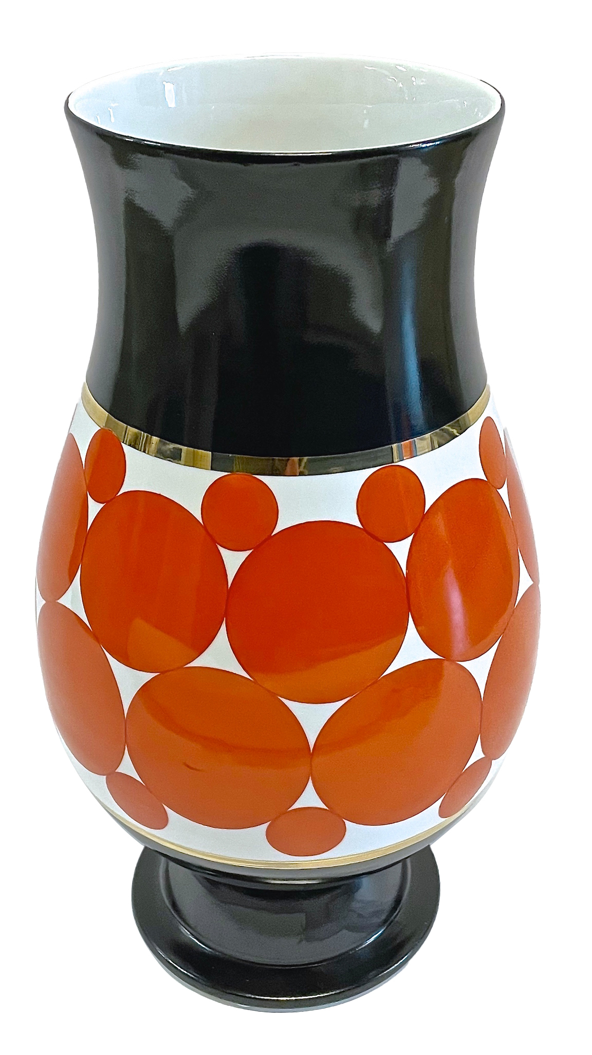 French Deco Style Porcelain Circles Vase~P77662314