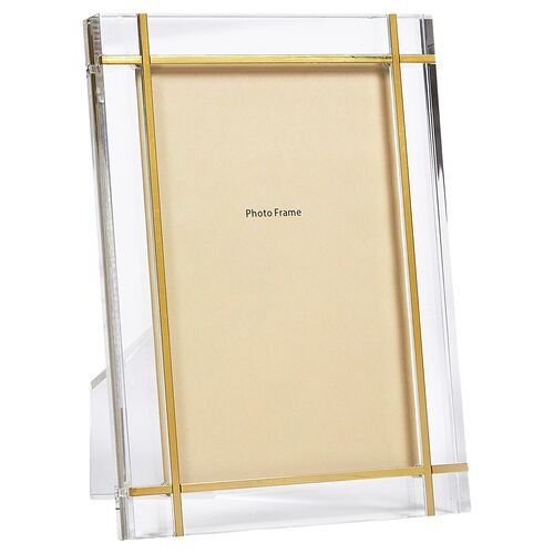 Lucite Gold Inlay Picture Frame, Gold~P77641239