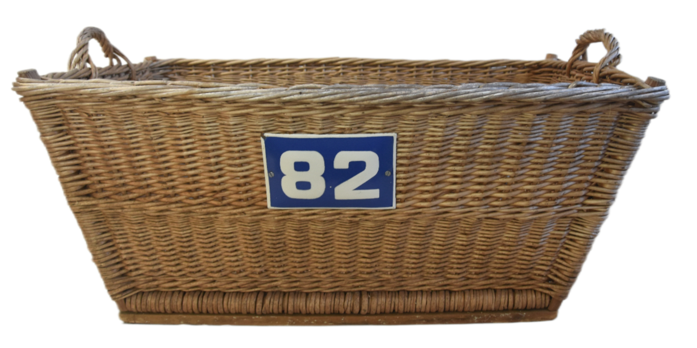 French Wicker Basket w/ Number Plate~P77741136