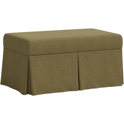 Hayworth Skirted Storage Bench, Linen