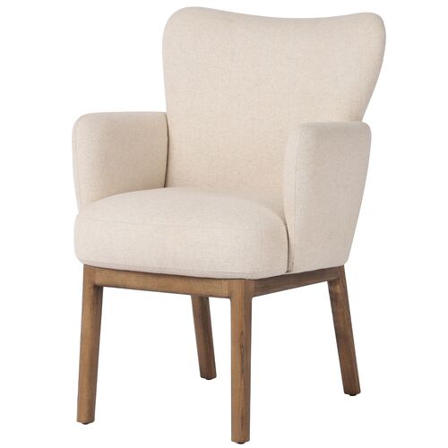 Como Wingback Dining Armchair, Natural Performance