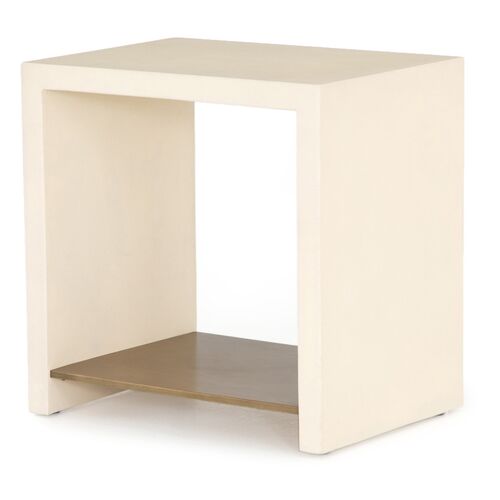 Ryder Concrete End Table, Ivory~P77599978