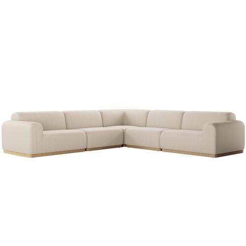 Aspen Outdoor 5pc Sectional, Faux Hyacinth/Sand