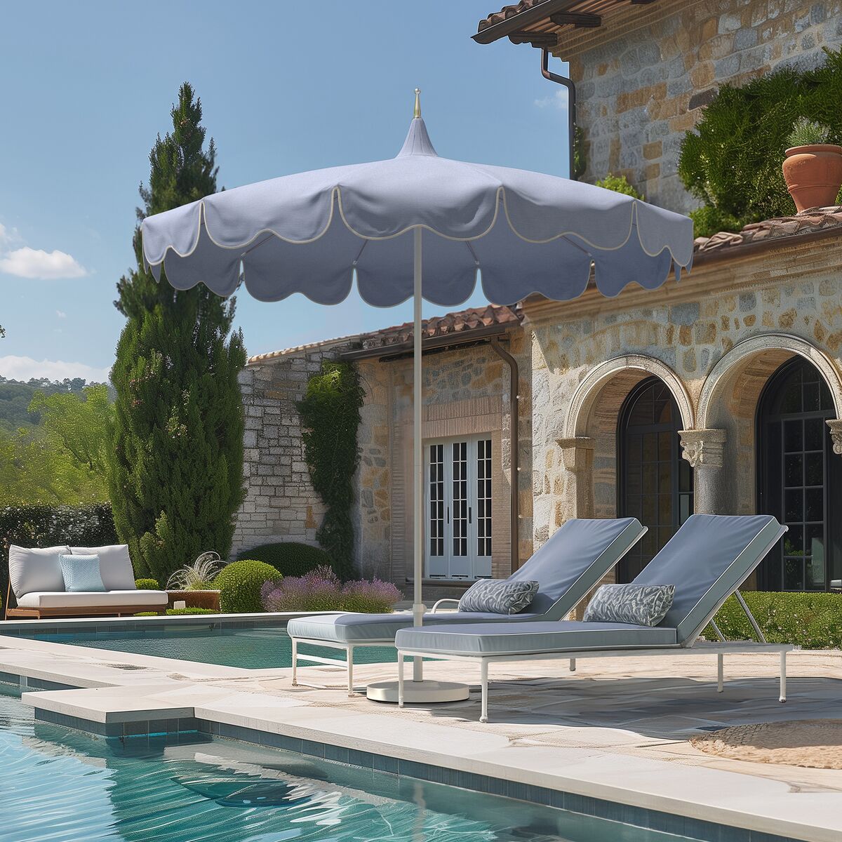 dealgogo patio umbrella 9' Octagon Pulley Premier resistance which also protects against mold and mildew Costway 15 Ft Patio Double