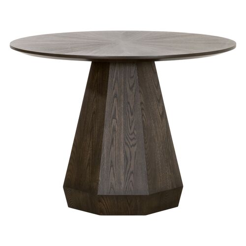 Gavin Round Dining Table, Burnished Brown Ash