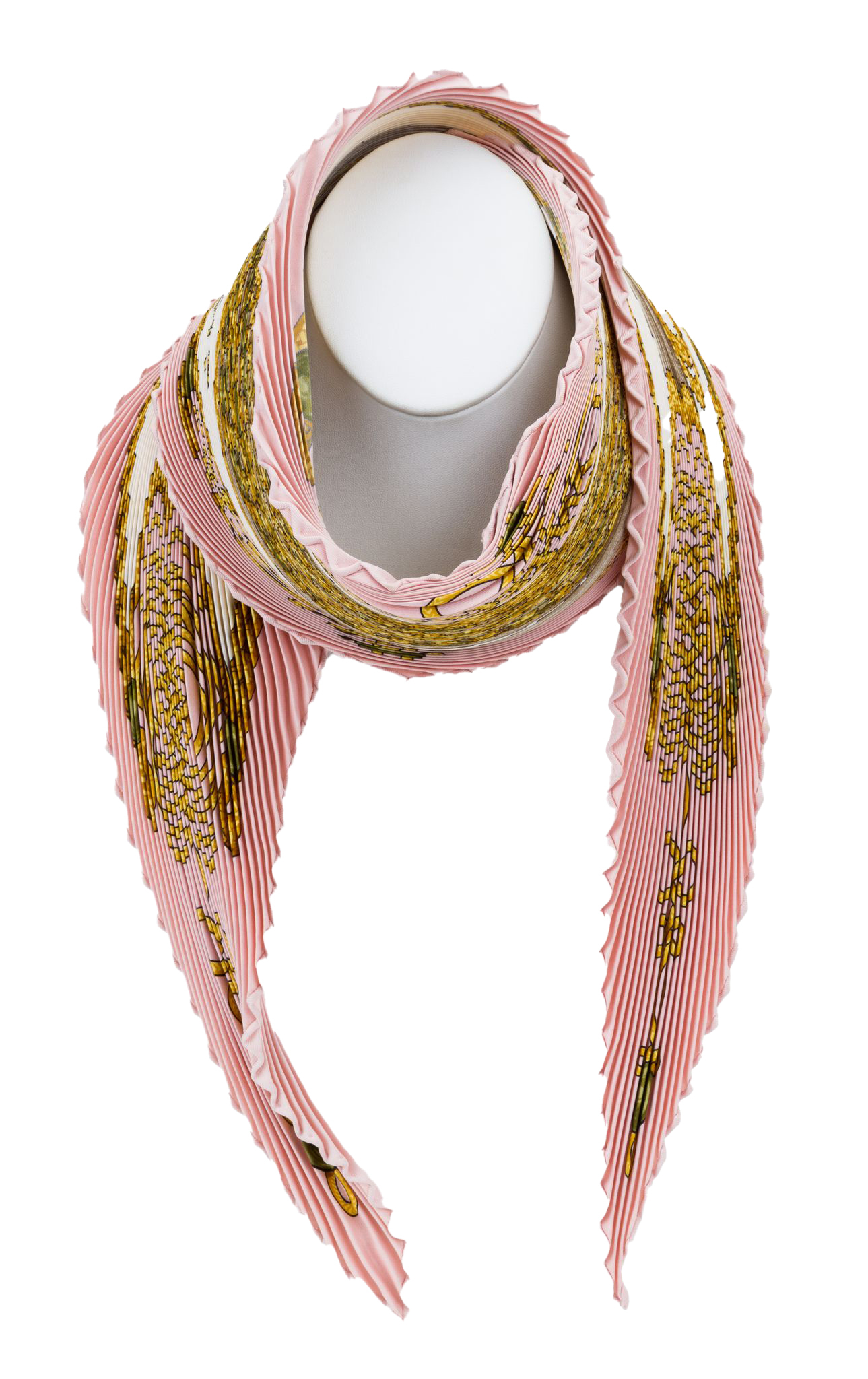 Hermès Pleated Brandeburg Pink Scarf~P77600155