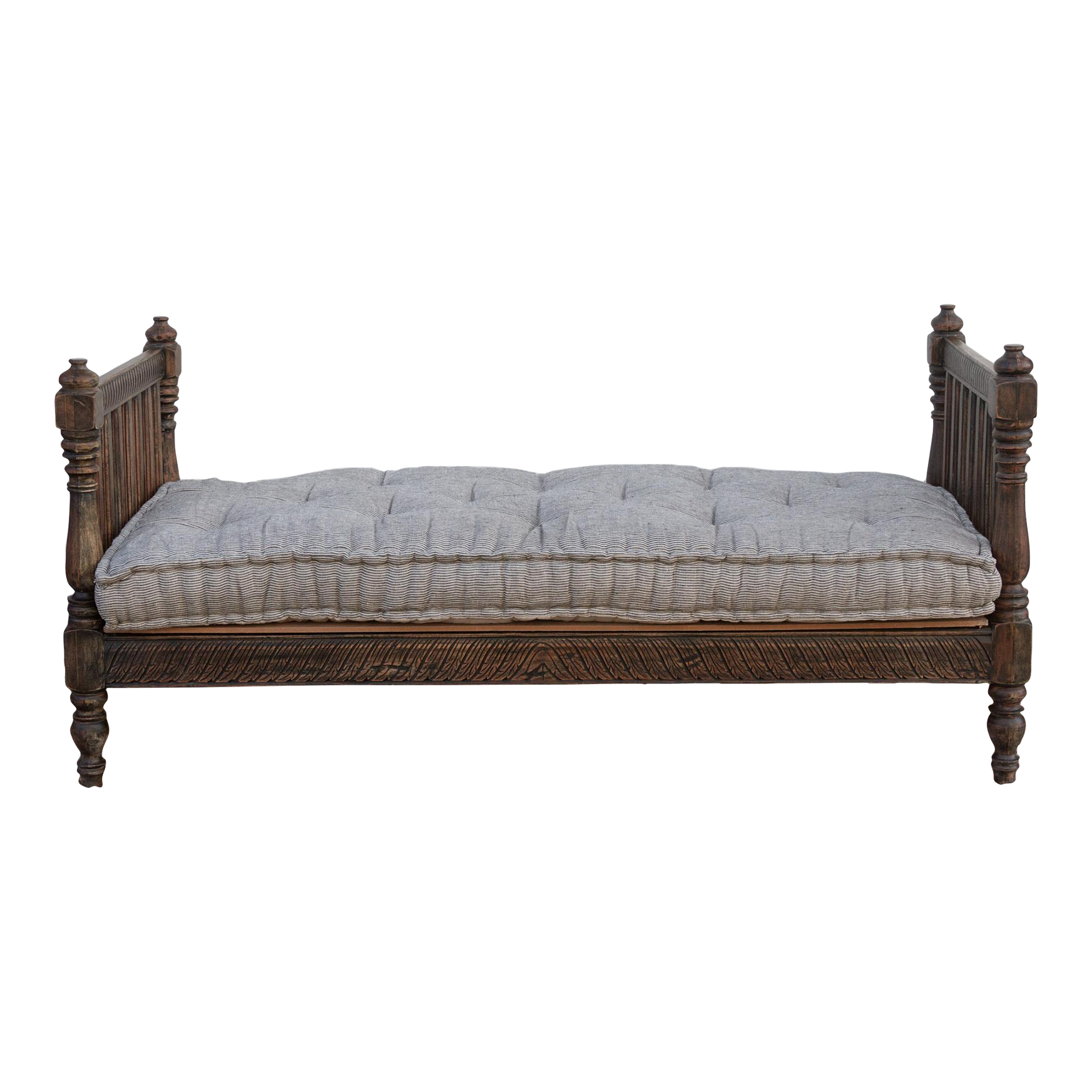 Espresso Brown Carved Indian Sofa Daybed~P77698804