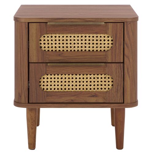 Daevar 2-Drawer Rattan Nightstand