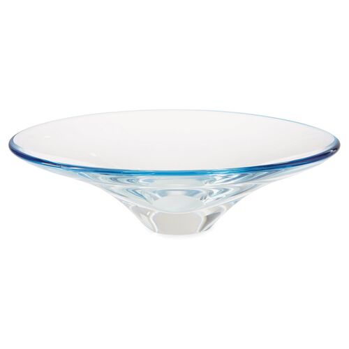 17" Oval Decorative Bowl, Clear/Ocean~P77423061