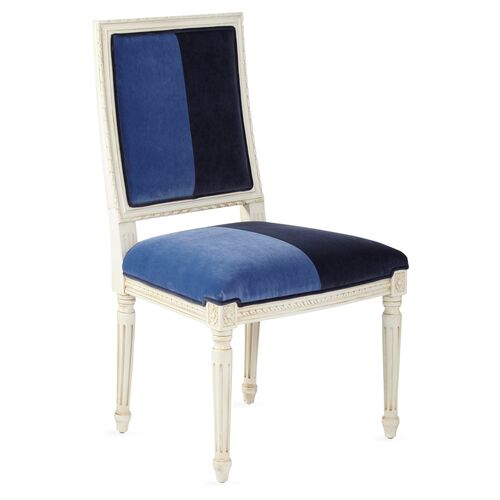 Exeter Side Chair, Cobalt/Navy Velvet~P77339535