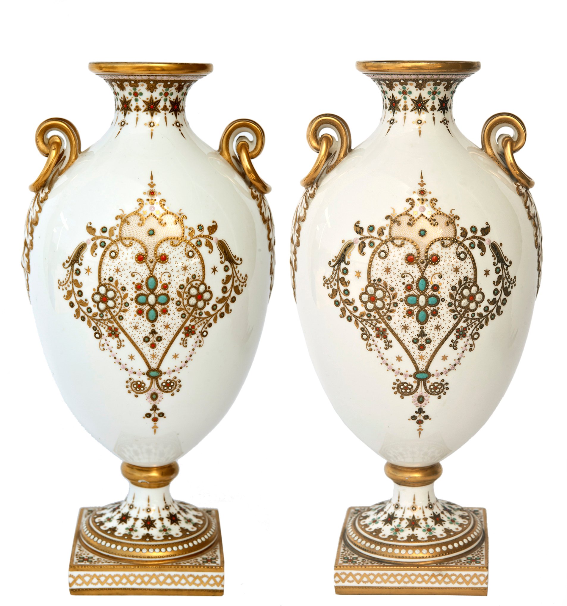 Neoclassical Style Euro Porcelain Urns~P77631194