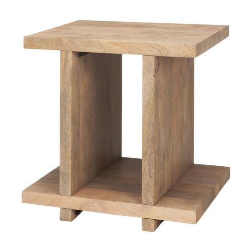 Yorke Mango Wood Accent Table, Light Brown Yorke Mango Wood Accent Table, Light Brown