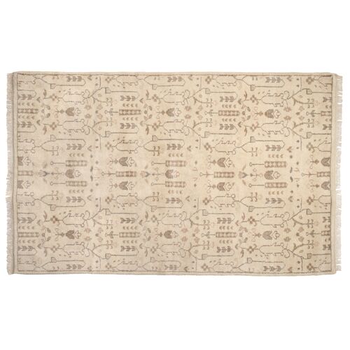 Dara Hand Knotted Wool Rug, Cream