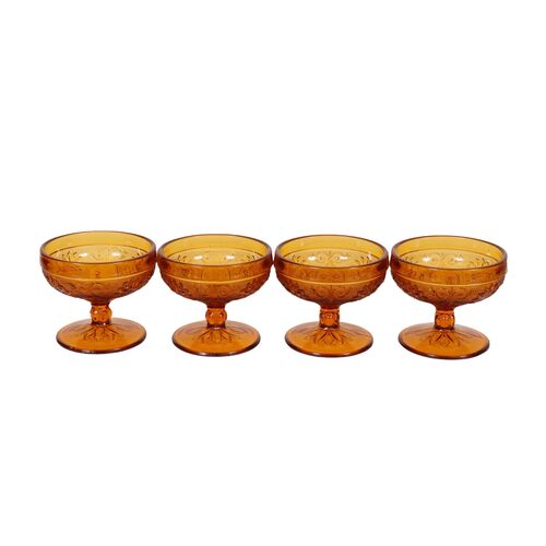 Tiara Amber Glass Dessert Bowls - S/4~P77657077