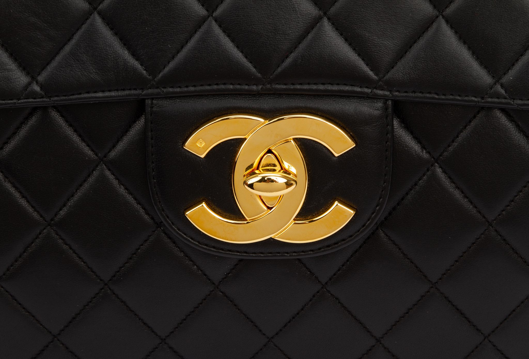 Chanel Black Jumbo With Large CC Logo Bag at 1stDibs  chanel logo on bag,  chanel logo handbag, chanel logo bag
