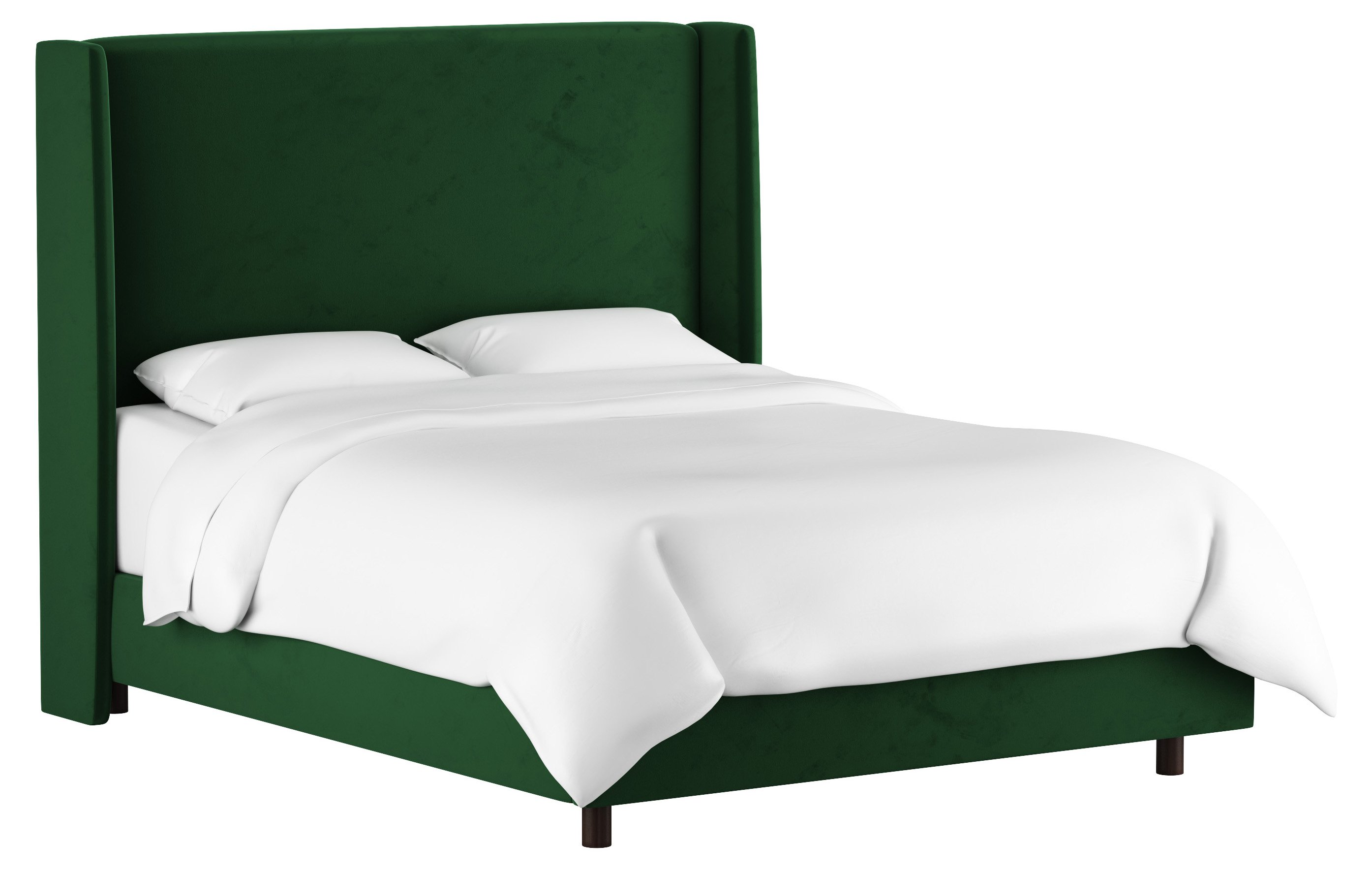 Kelly velvet wingback bed in emerald