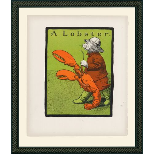GB Lobster Illustration Art Print, 13.5" x 11.5"