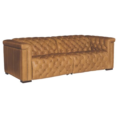 Savion 2 over 2 Leather Sofa with Power Recliner