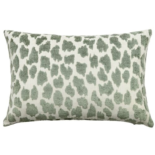 Charlotte 16x24 Chenille Animal Lumbar Pillow, Sage/Cream