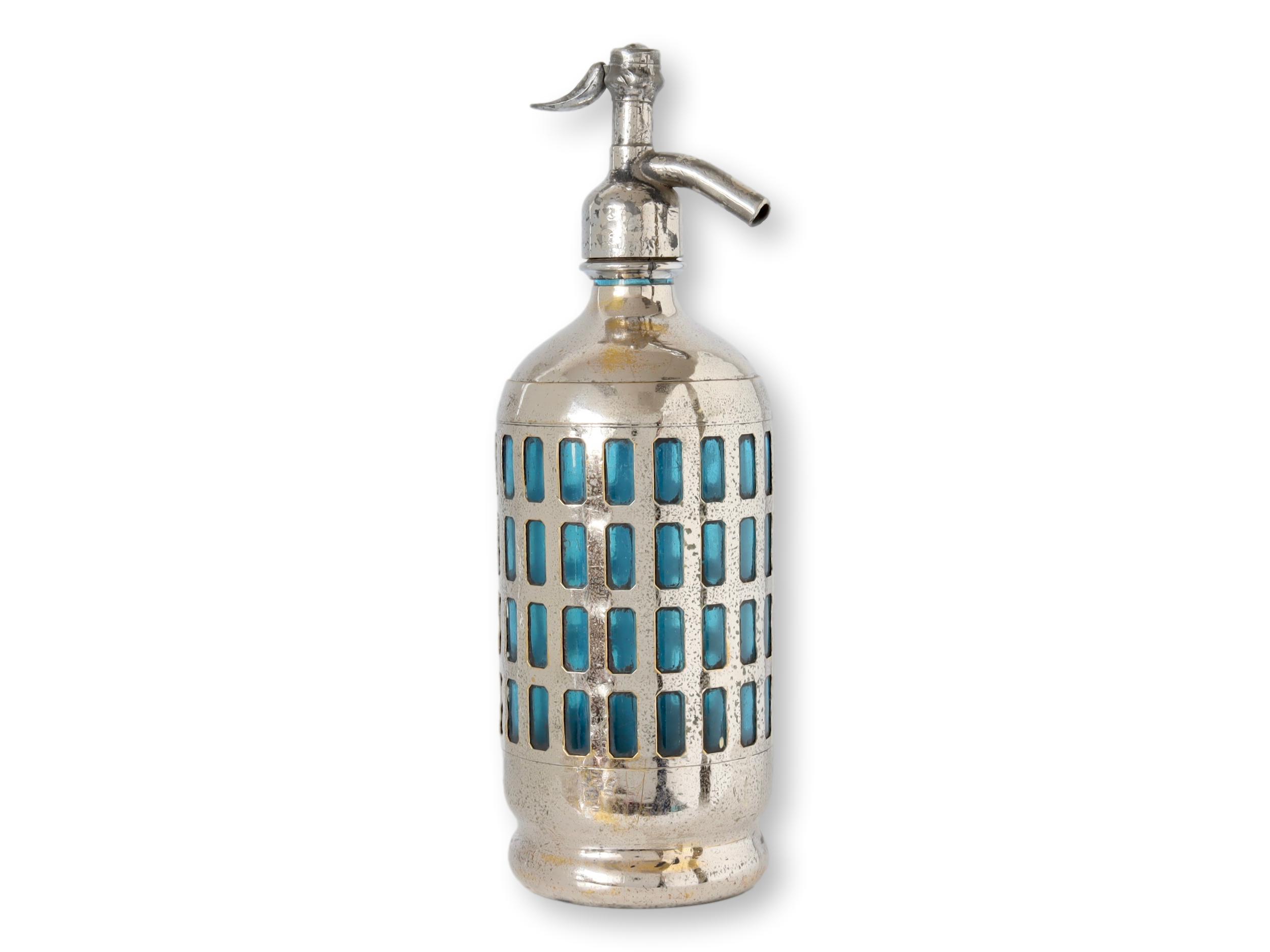 1930s French Silver-Plate Seltzer Bottle~P77689753